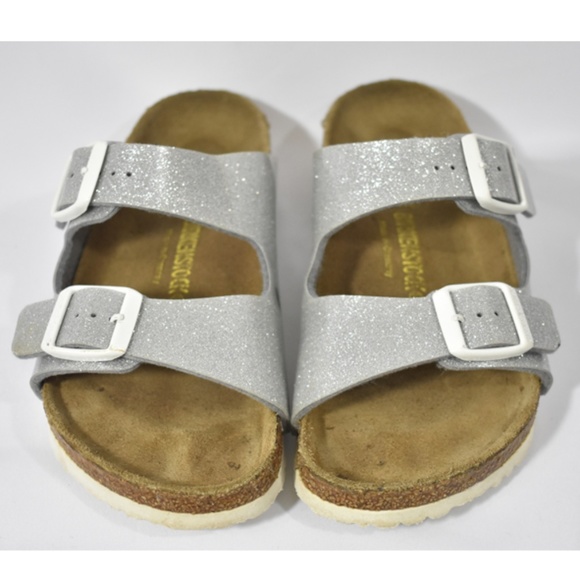 Birkenstock Other - Birkenstock Silver Glitter Girls Sandals